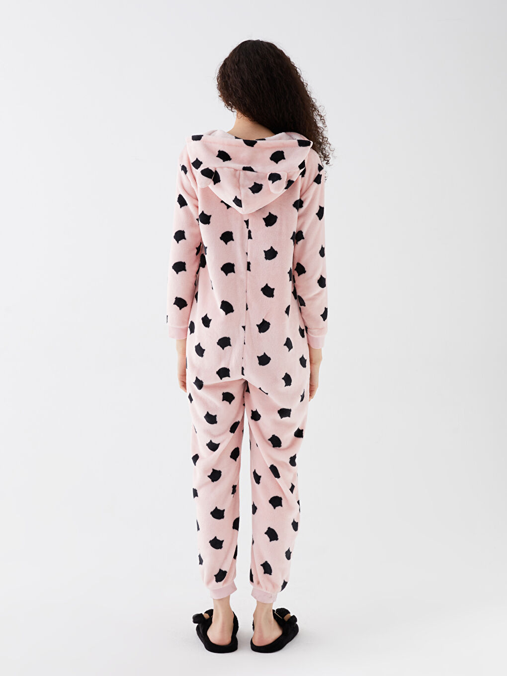 LCW DREAM Women's Plush Sleeping Bag with Hooded Pattern Long Sleeve -W34817Z8-LSZ