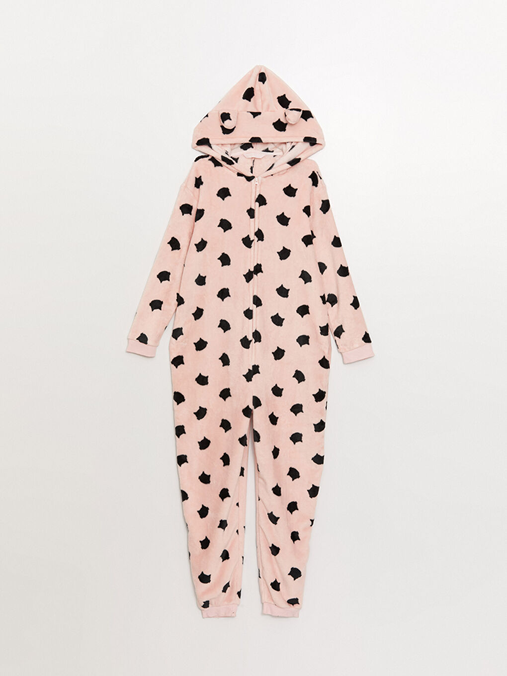 LCW DREAM Women's Plush Sleeping Bag with Hooded Pattern Long Sleeve -W34817Z8-LSZ