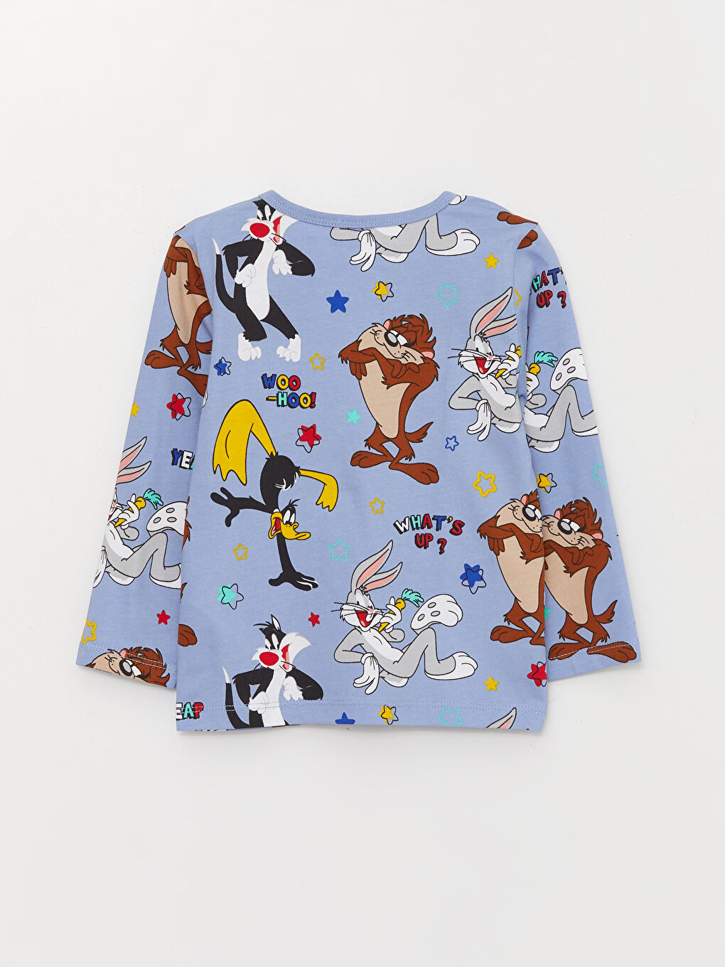 LCW baby Mavi Bisiklet Yaka Looney Tunes Baskılı Erkek Bebek Pijama Takımı - 4