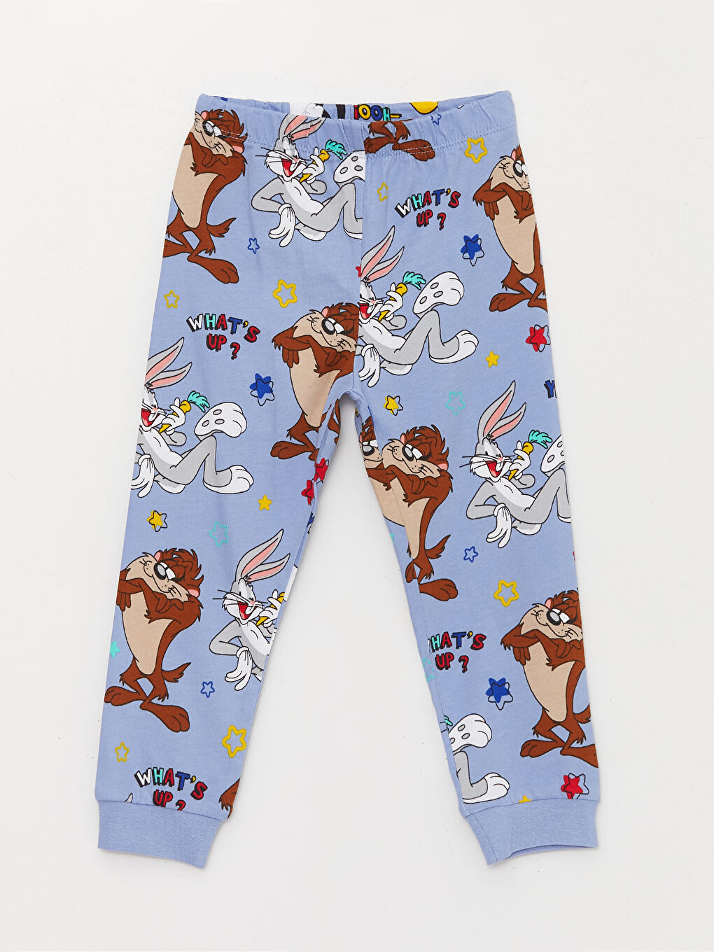 LCW baby Mavi Bisiklet Yaka Looney Tunes Baskılı Erkek Bebek Pijama Takımı - 5