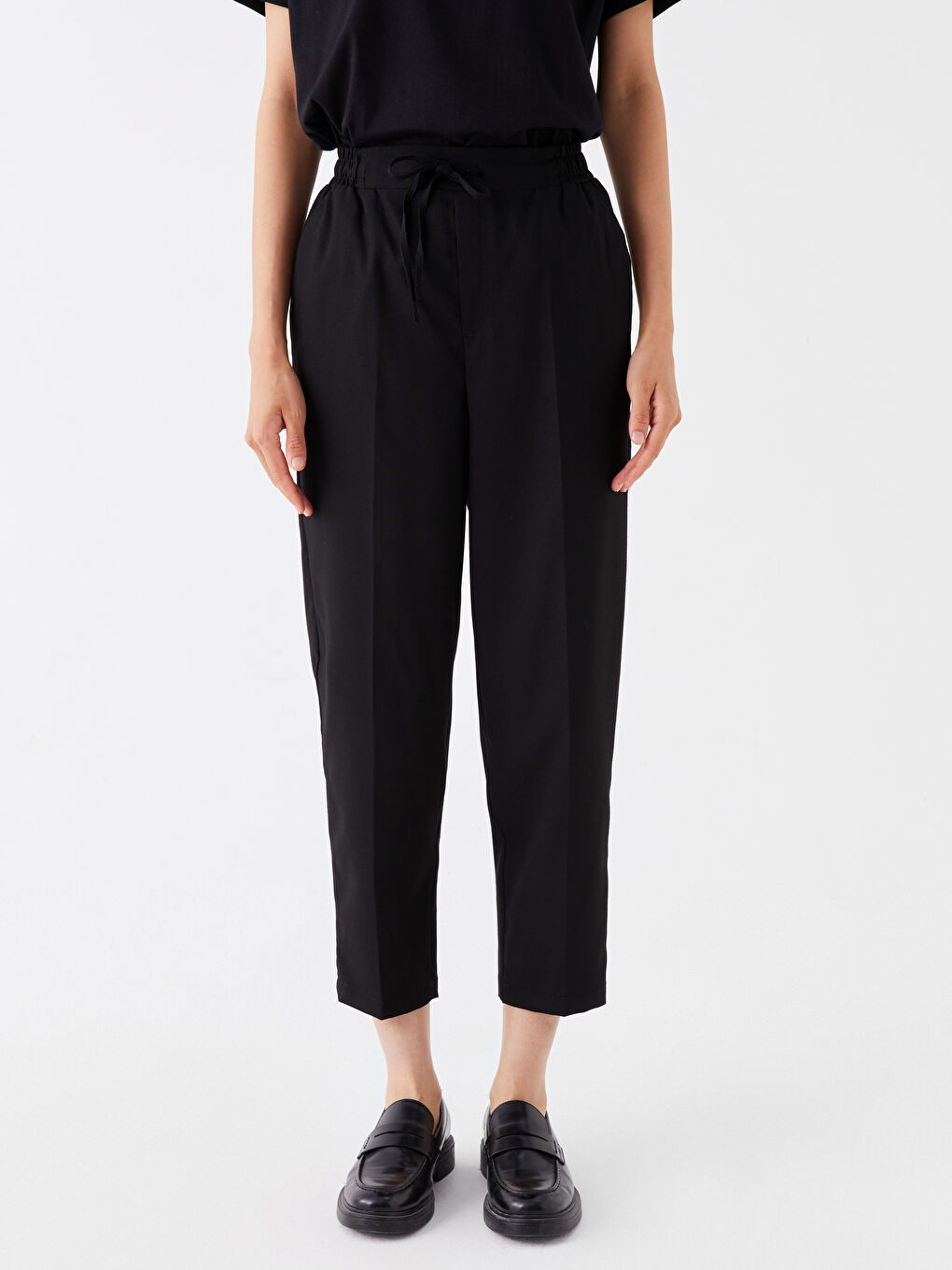 Elasticated Waist Women's Trousers -W34952Z8-CVL