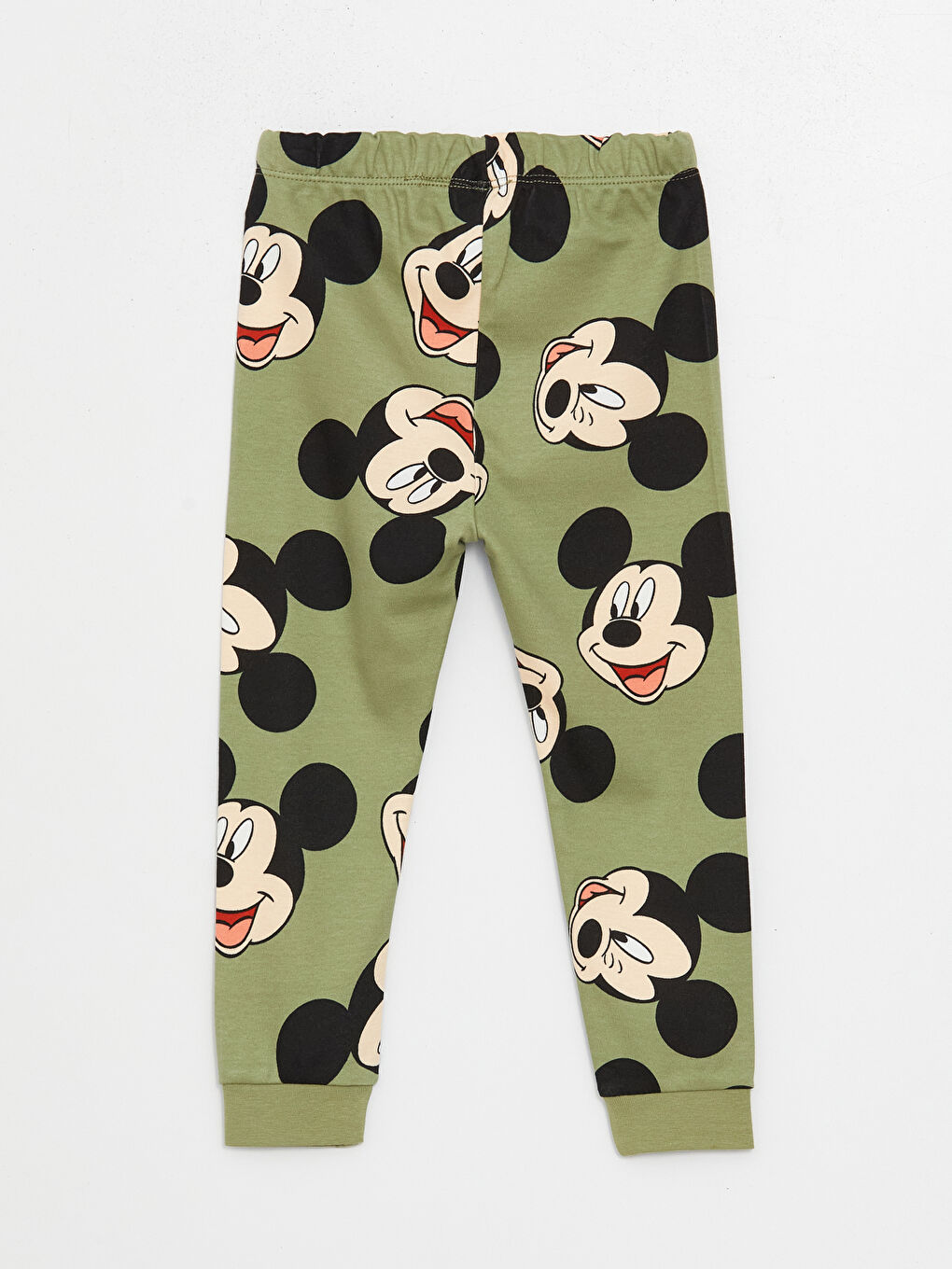 LCW baby Yeşil Bisiklet Yaka Uzun Kollu Mickey Mouse Baskılı Erkek Bebek Pijama Takım - 6