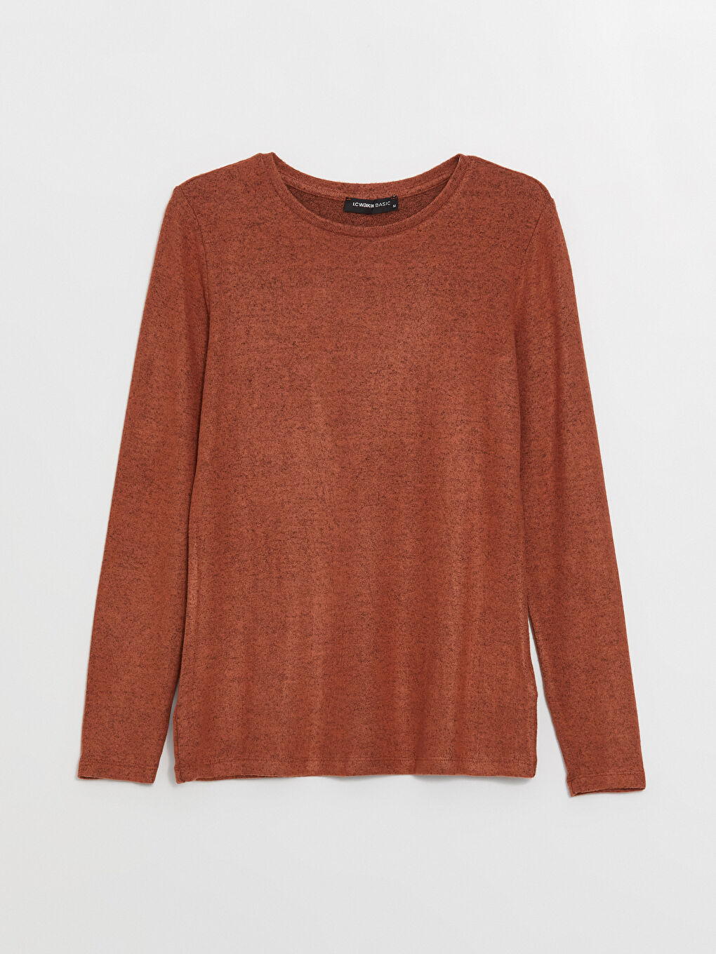 Crew Neck Plain Long Sleeve Women's T-Shirt-5