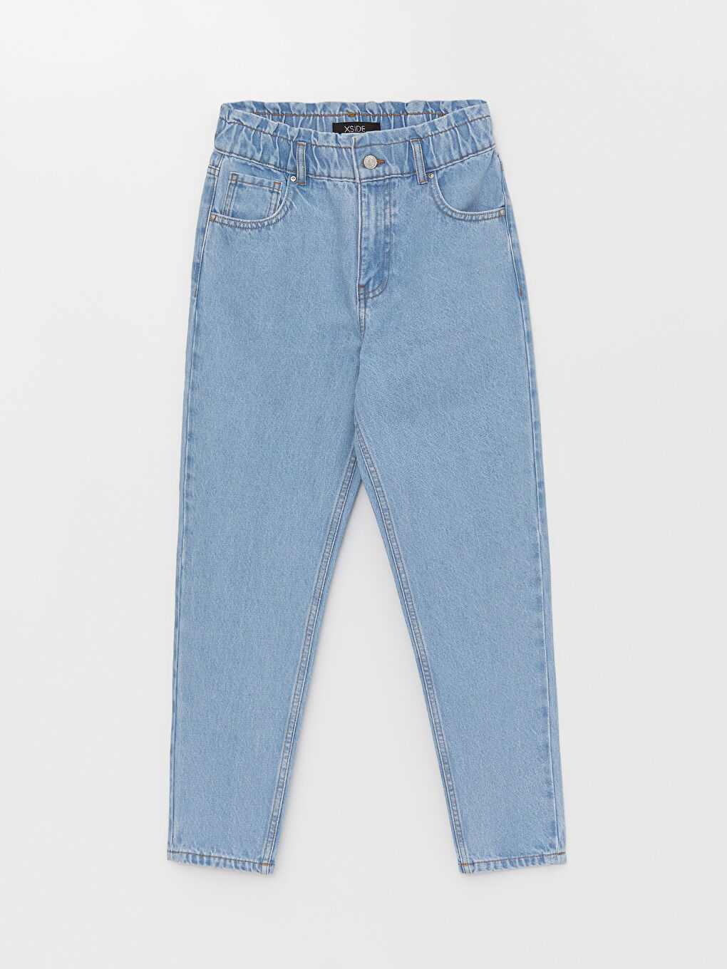 Elasticated Waist Mom Fit Women's Jeans-4