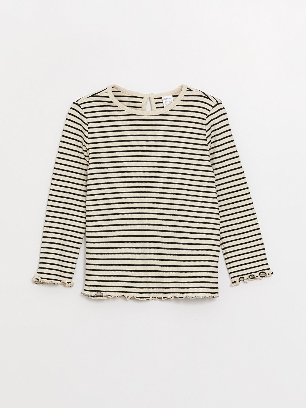 Crew Neck Long Sleeve Striped Baby Girls' T-Shirt -W35070Z1-LEG