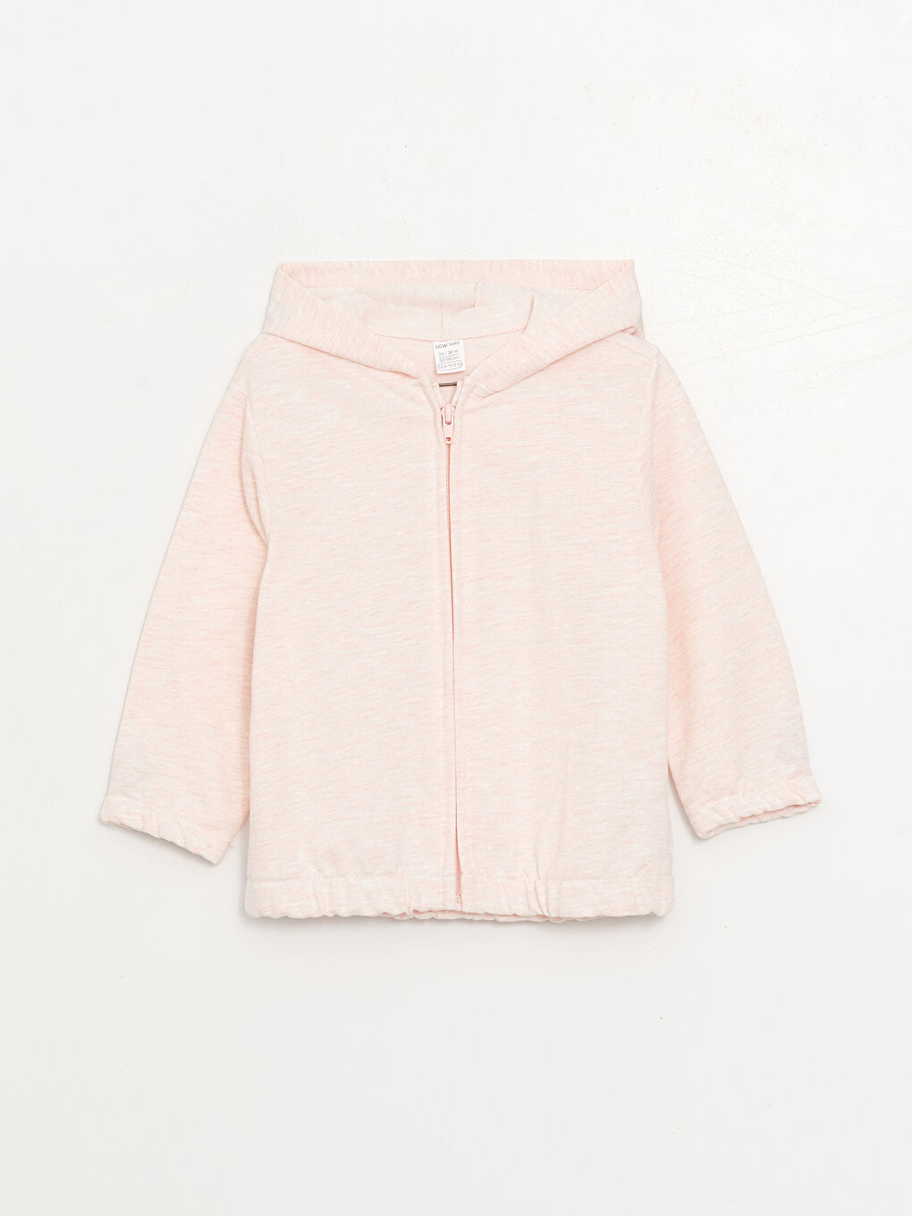 LCW baby Pembe Kapüşonlu Uzun Kollu Kız Bebek Fermuarlı Sweatshirt - 1