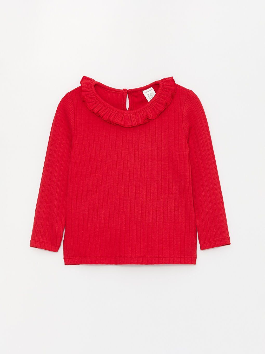 მრგვალი საყელო გრძელმკლავიანი ბავშვის გოგონებისთვის მაისური