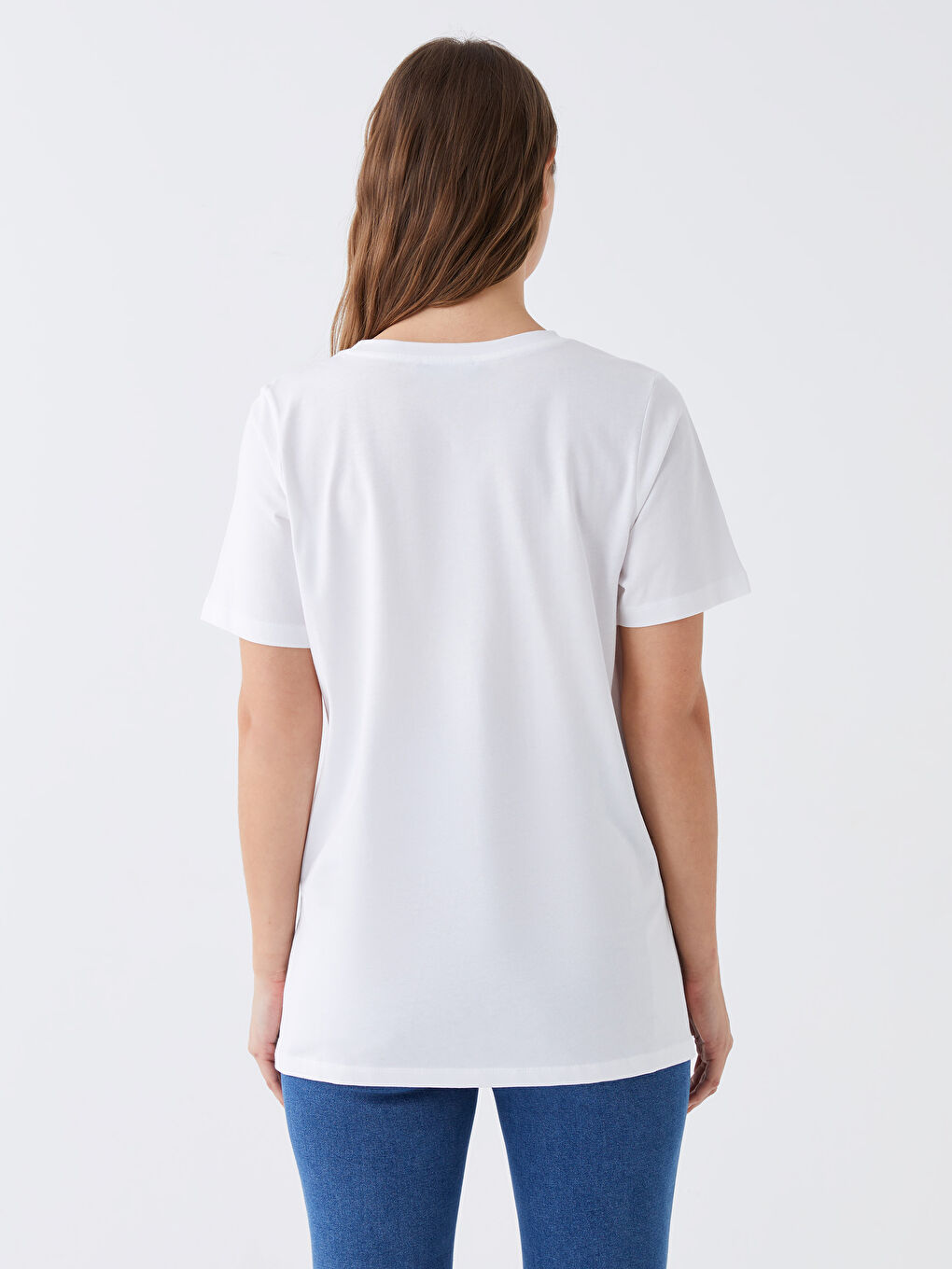 Crew Neck Plain Short Sleeve Maternity T-Shirt-4