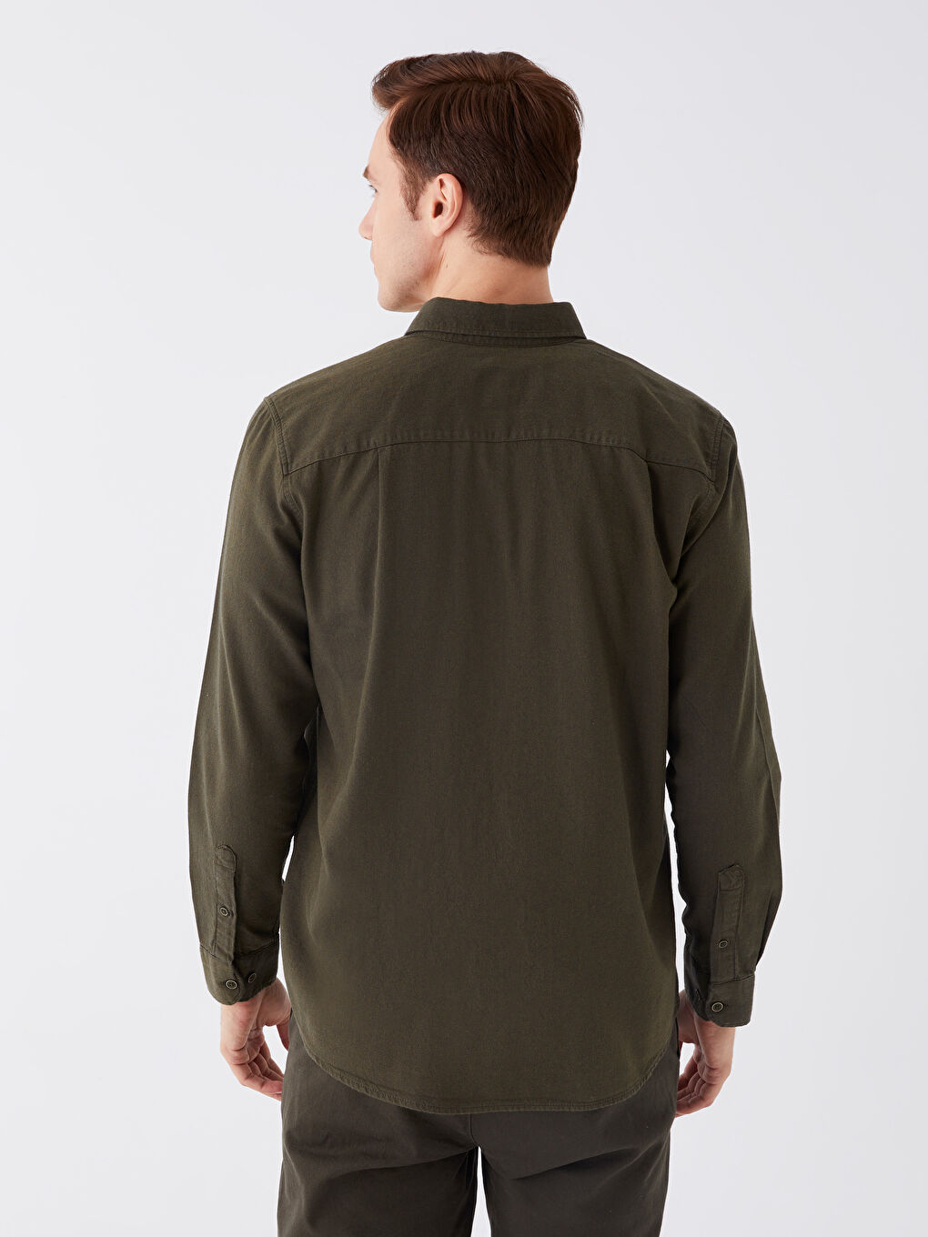 LCWAIKIKI Classic Regular Fit Long Sleeve Gabardine Men's Shirt -W35104Z8-KGJ