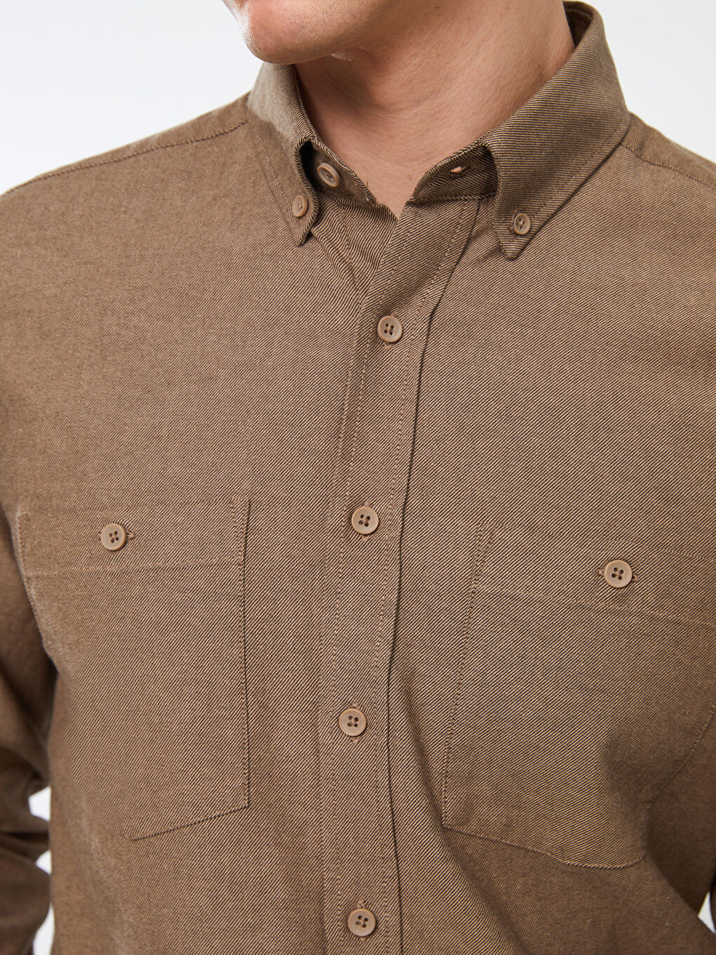 LCWAIKIKI Classic Regular Fit Long Sleeve Gabardine Men's Shirt -W35104Z8-CT9