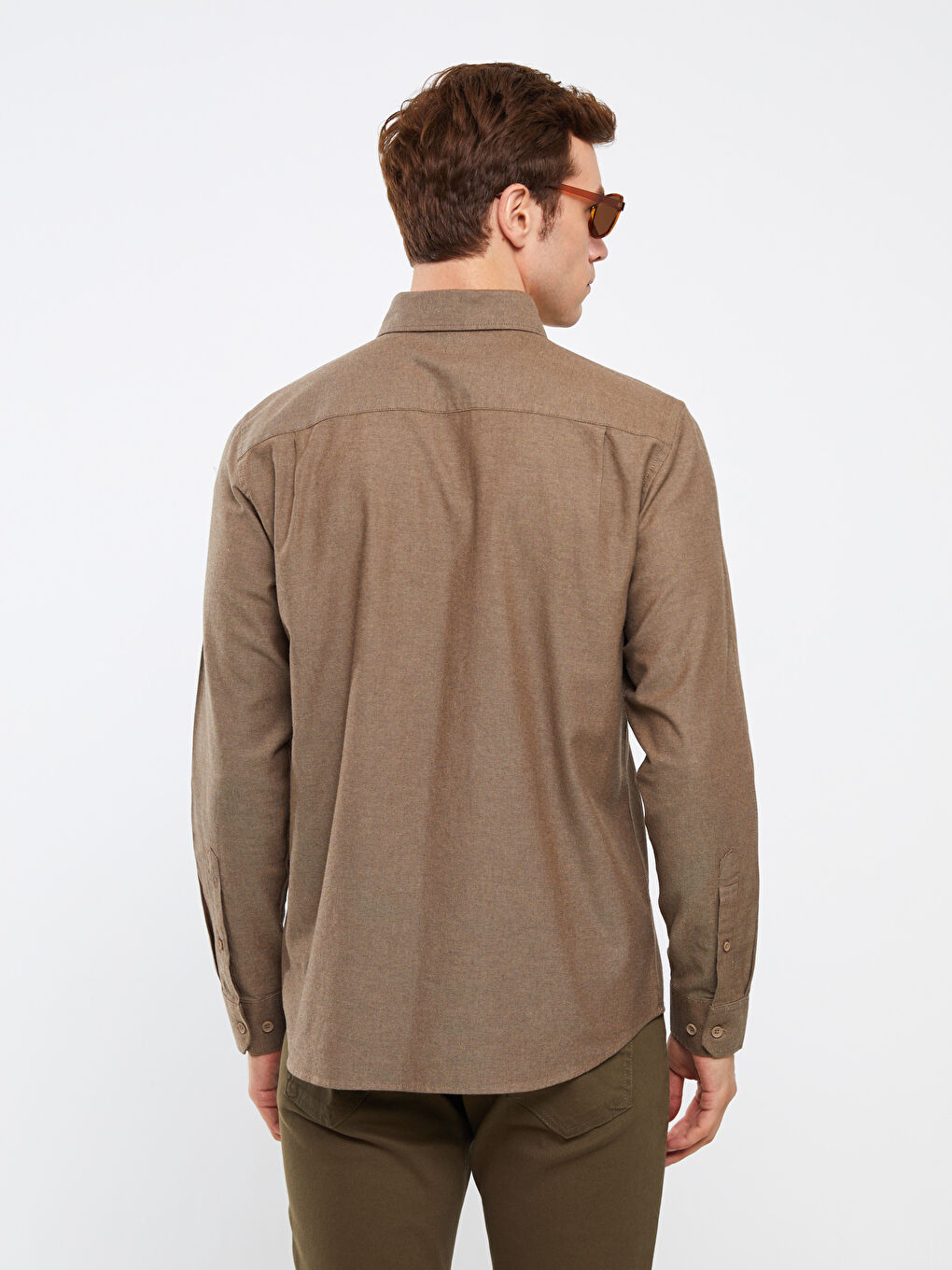 LCWAIKIKI Classic Regular Fit Long Sleeve Gabardine Men's Shirt -W35104Z8-CT9
