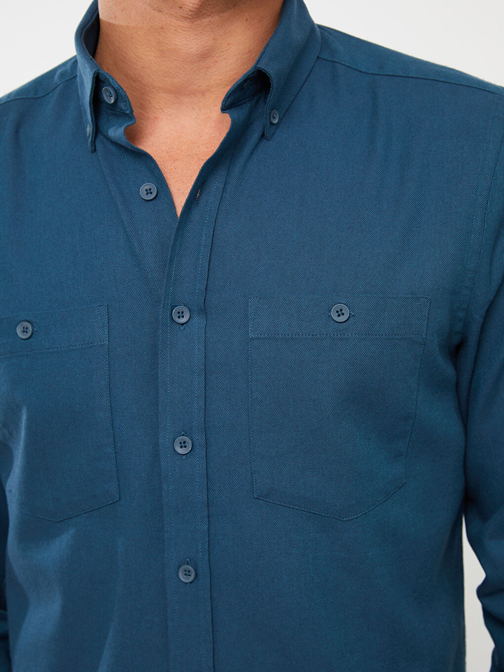 LCWAIKIKI Classic Regular Fit Long Sleeve Gabardine Men's Shirt -W35104Z8-HFG