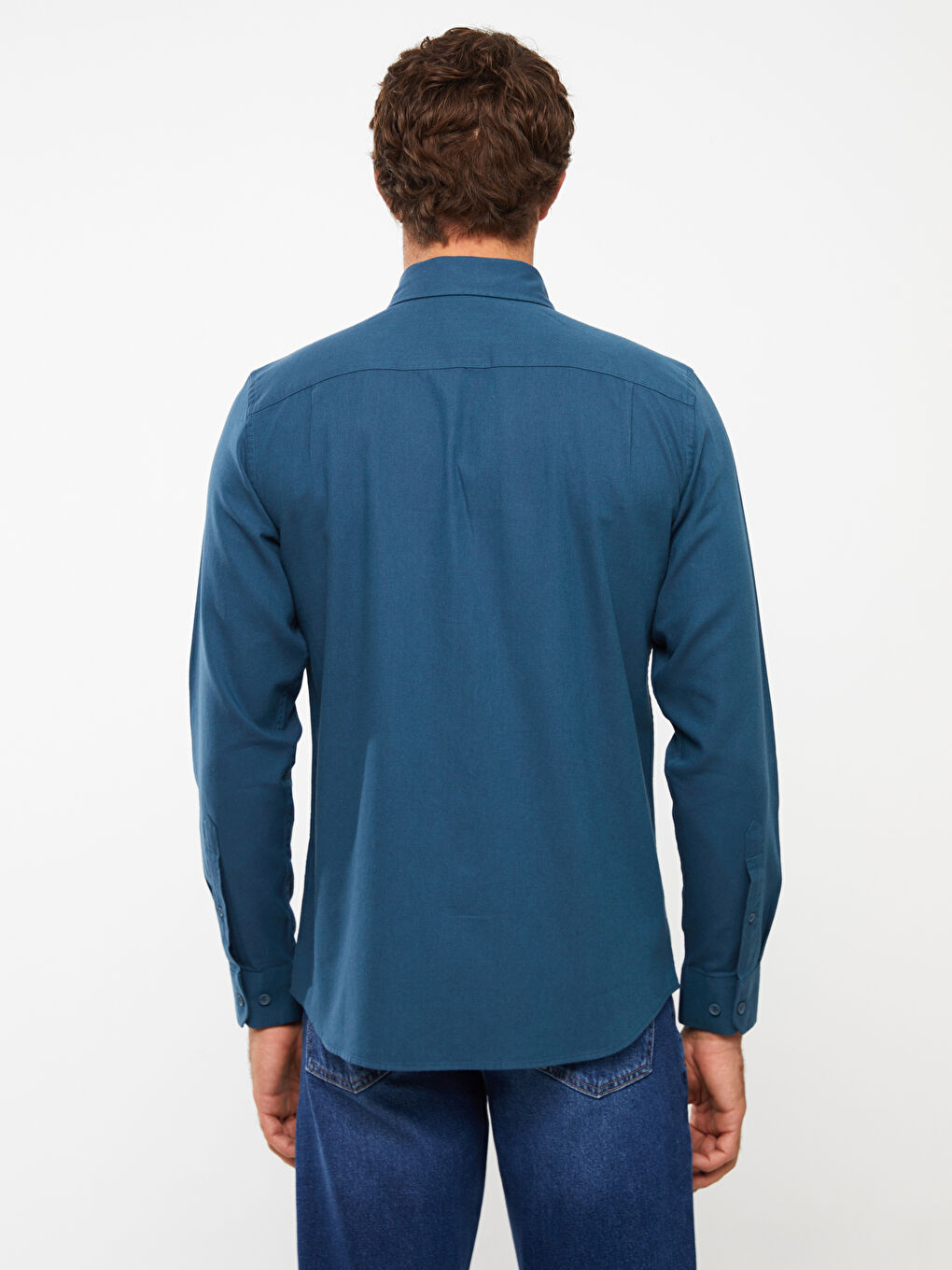 LCWAIKIKI Classic Regular Fit Long Sleeve Gabardine Men's Shirt -W35104Z8-HFG