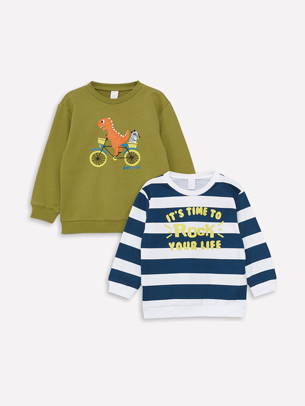 Printed Long Sleeve Baby Boy Sweatshirt 2-Pack
