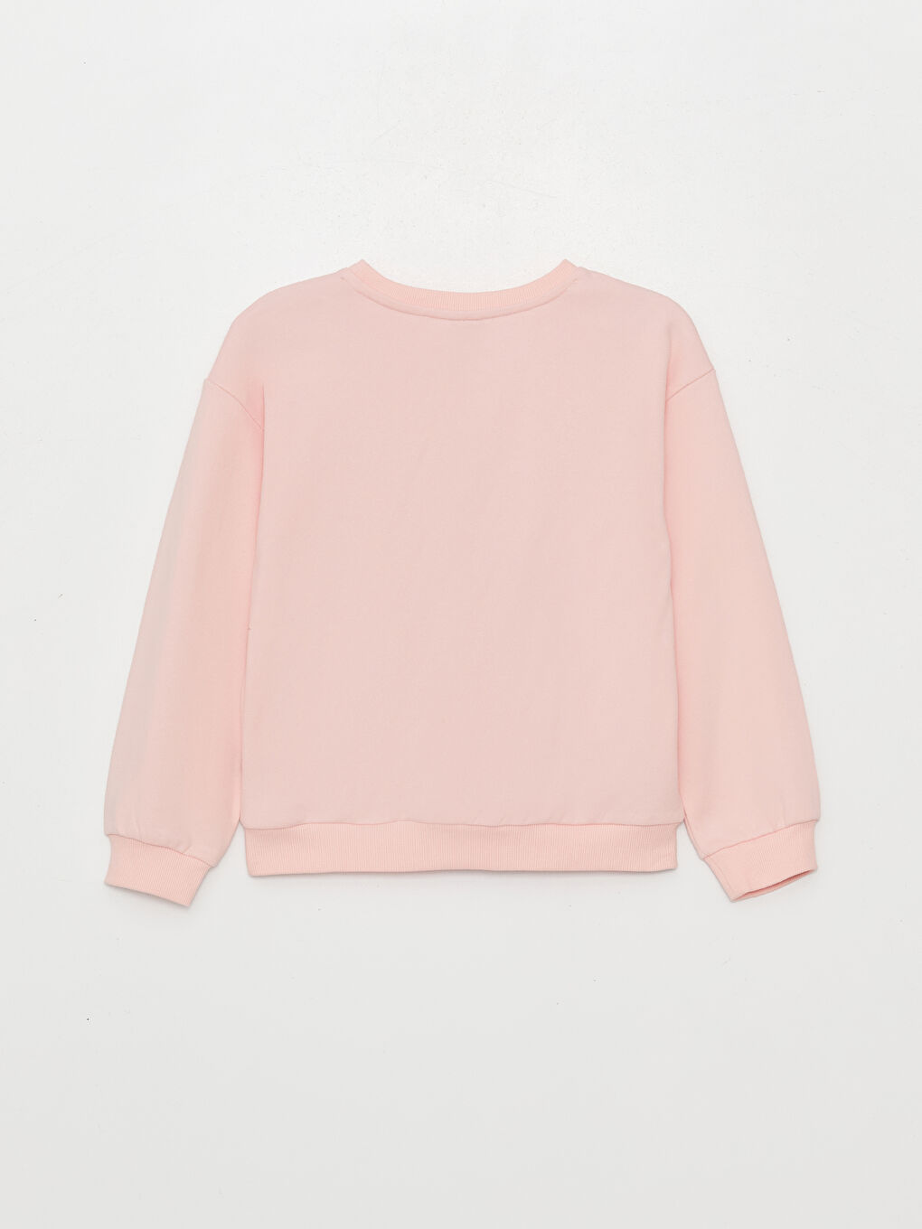 LCW Kids Pembe Bisiklet Yaka Baskılı Uzun Kollu Kız Çocuk Sweatshirt - 1