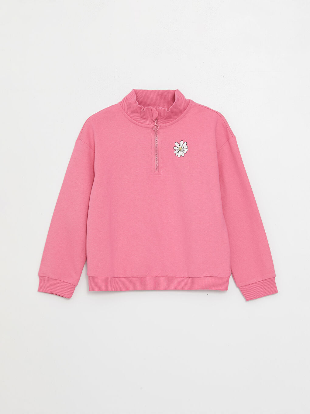 High Neck Printed Long Sleeve Girls' Sweatshirts and Sweatpants-1