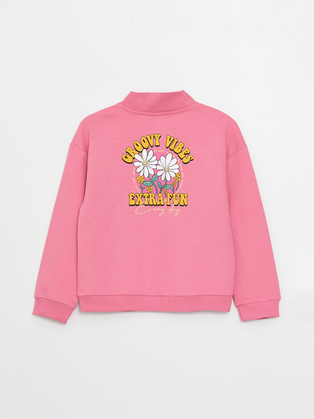 High Neck Printed Long Sleeve Girls' Sweatshirts and Sweatpants-3