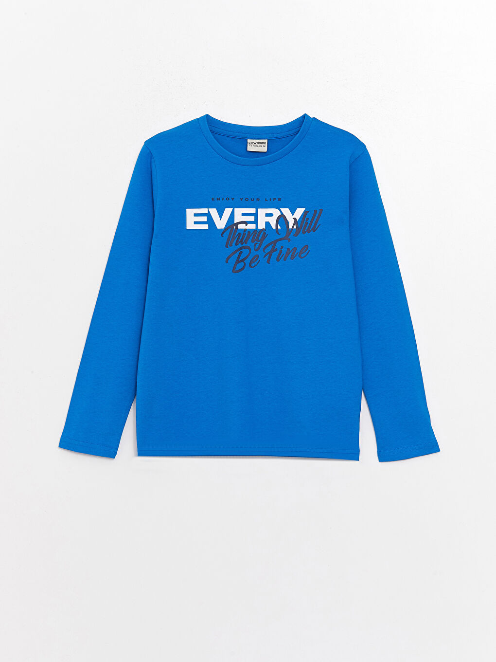 Crew Neck Printed Long Sleeve Boys' T-Shirt