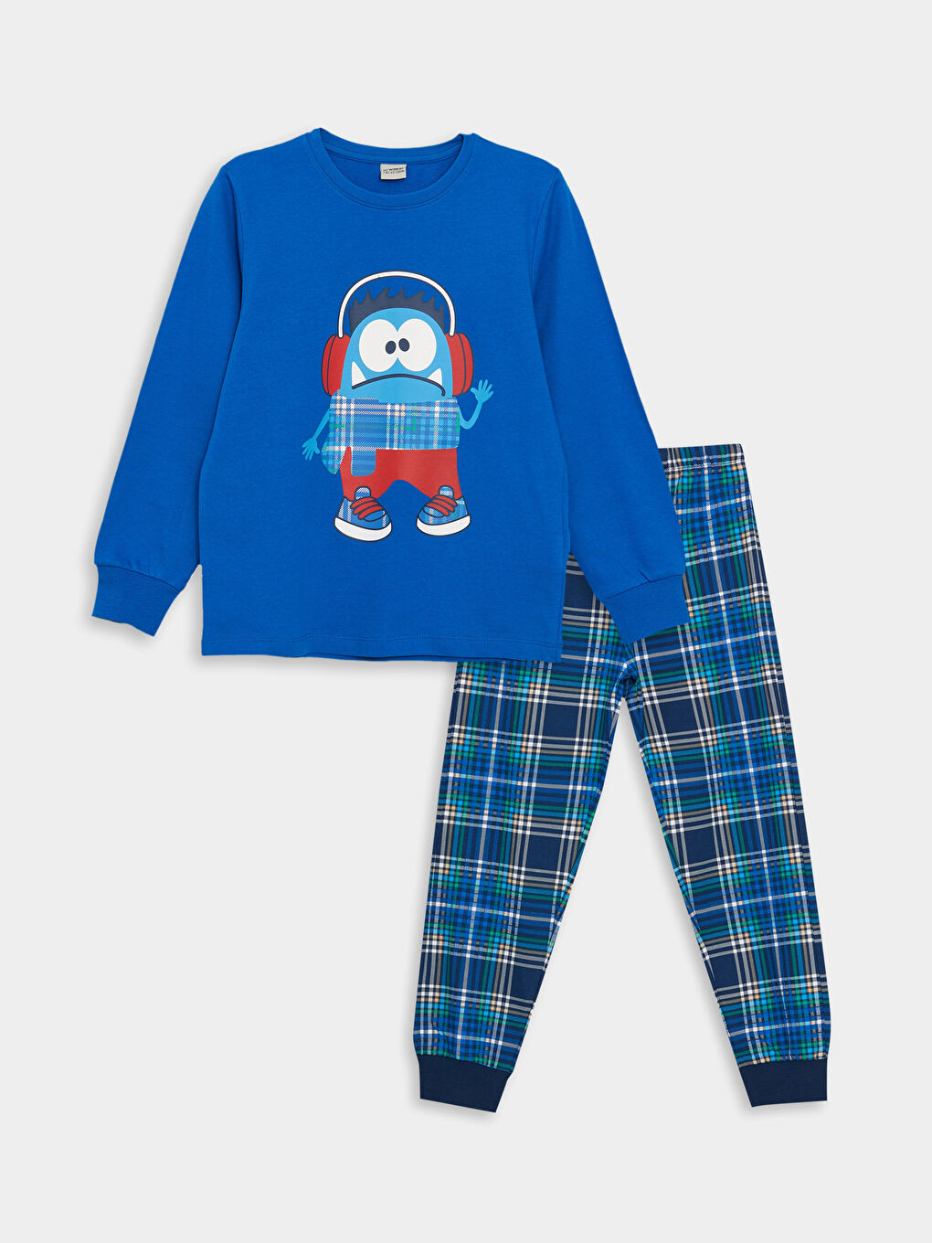 Set de Pijama pentru Băieți cu Mânecă Lungă și Imprimeu cu Guler Rotund-3