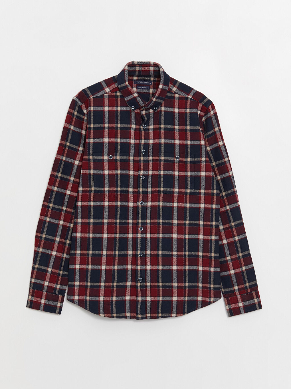 Regular Fit Long Sleeve Plaid Men's Shirt-5