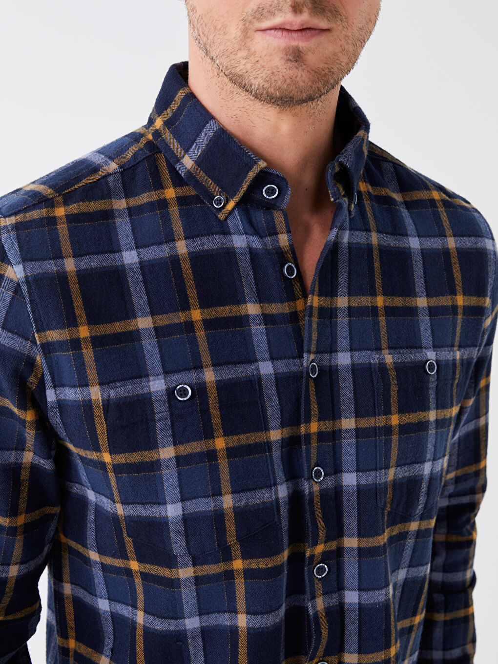 Chemise Écossaise à Manches Longues pour Hommes Coupe Régulière-3