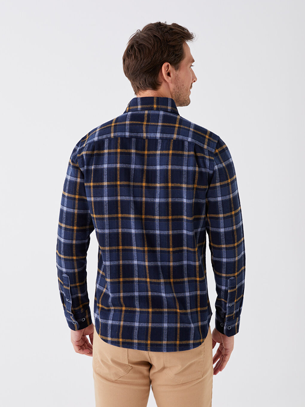 Chemise Écossaise à Manches Longues pour Hommes Coupe Régulière-4