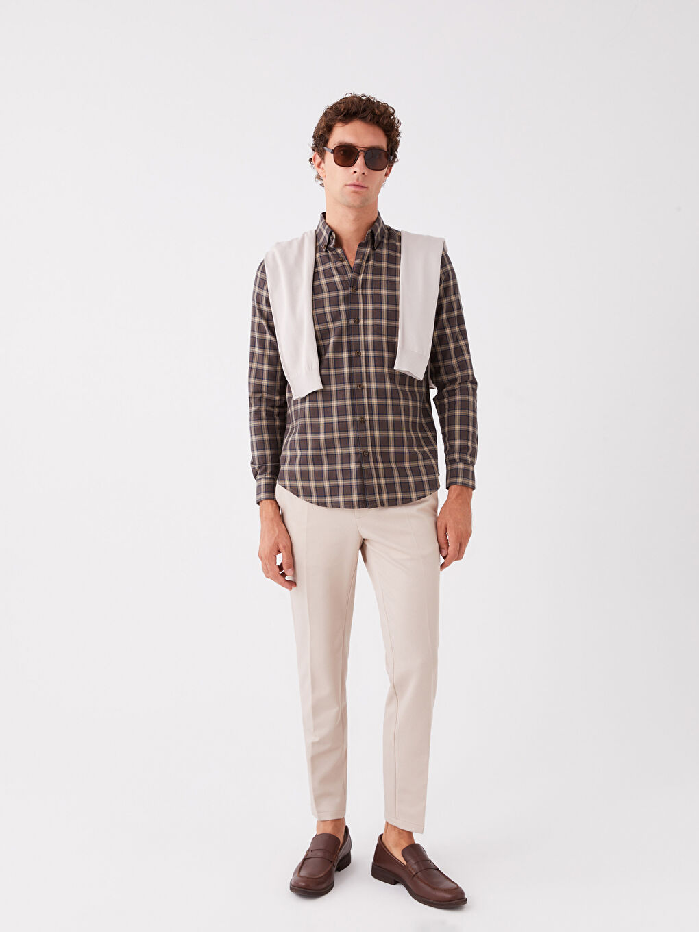 LCWAIKIKI Classic Regular Fit Long Sleeve Plaid Men's Shirt -W35261Z8-LKQ