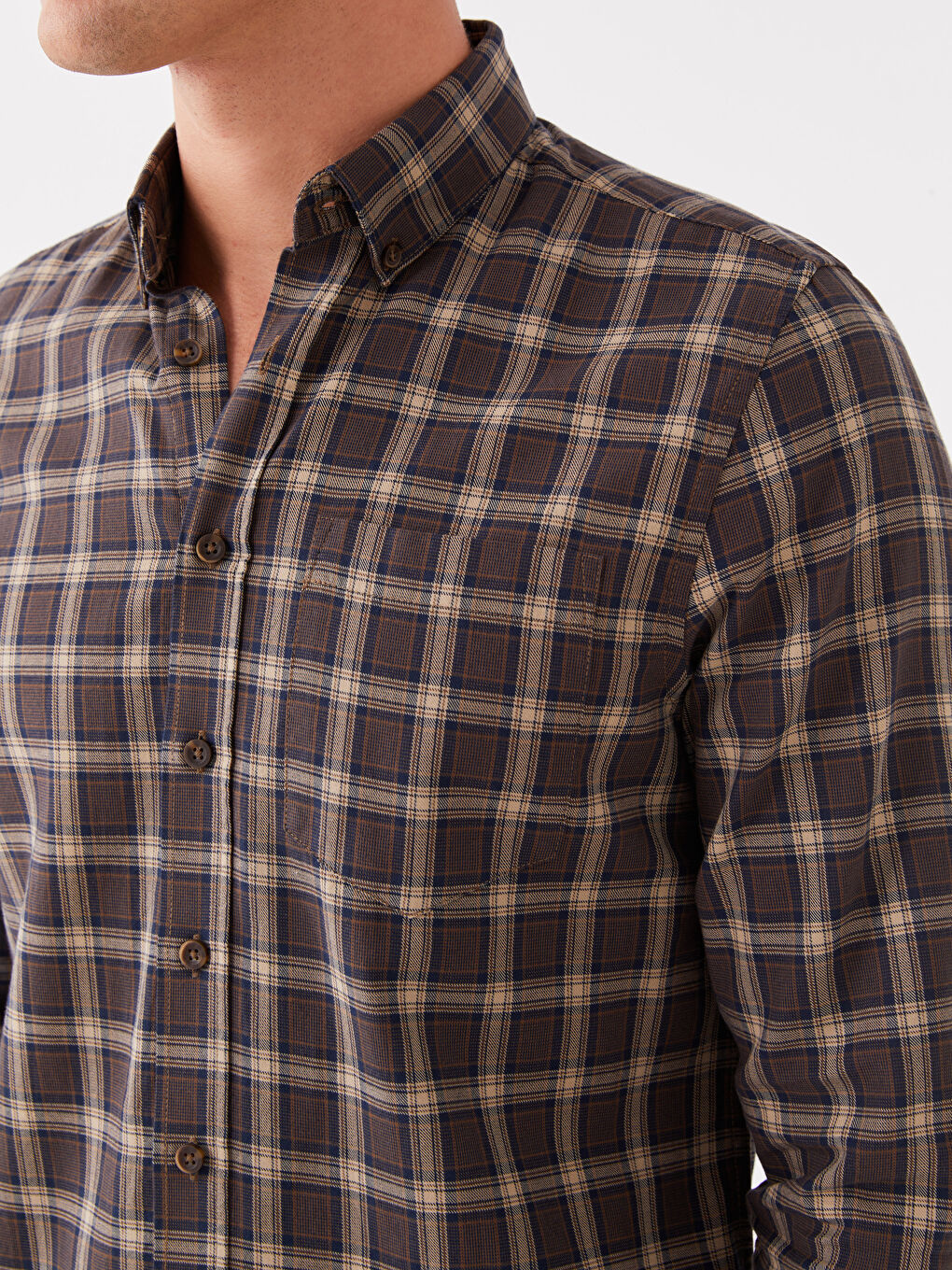 LCWAIKIKI Classic Regular Fit Long Sleeve Plaid Men's Shirt -W35261Z8-LKQ