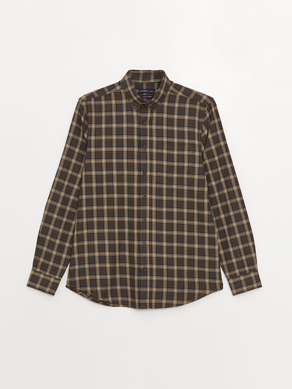 LCWAIKIKI Classic Regular Fit Long Sleeve Plaid Men's Shirt -W35261Z8-LKQ