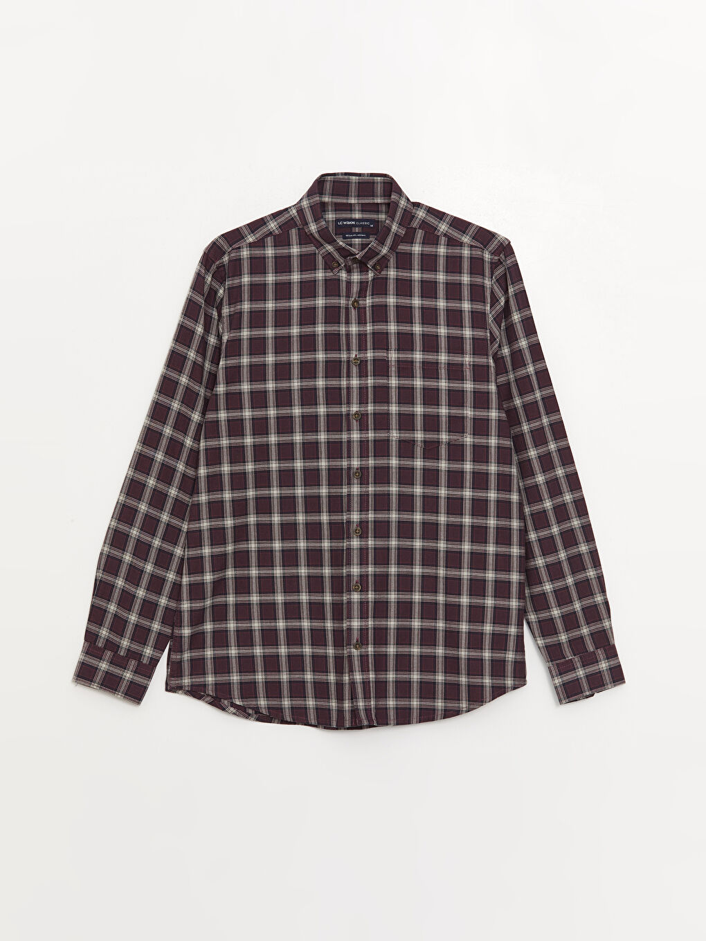 Regular Fit Long Sleeve Plaid Men's Shirt-5