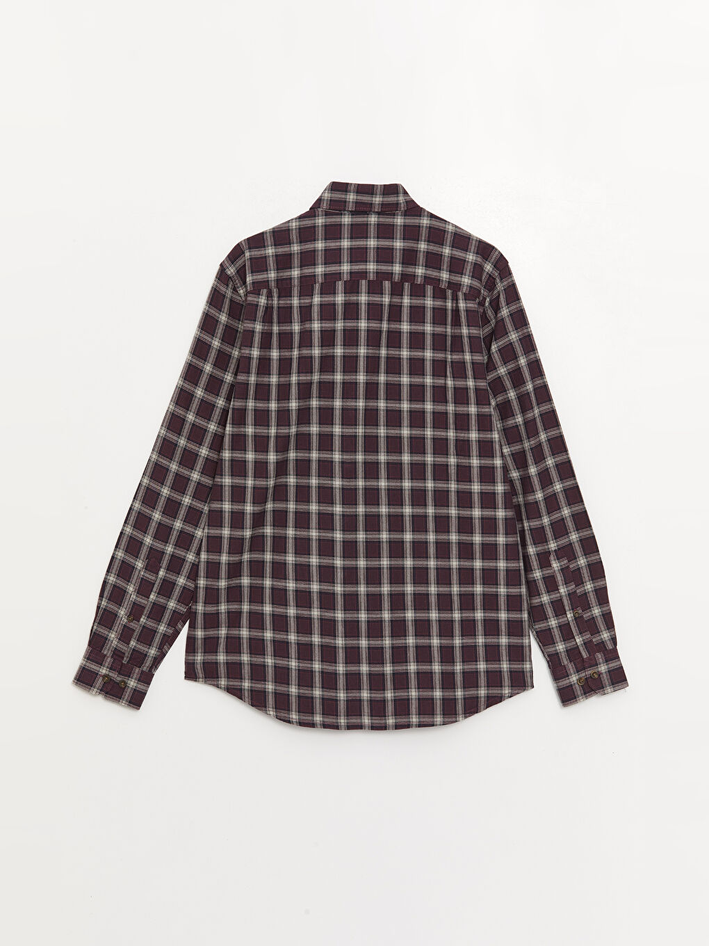 Regular Fit Long Sleeve Plaid Men's Shirt-6