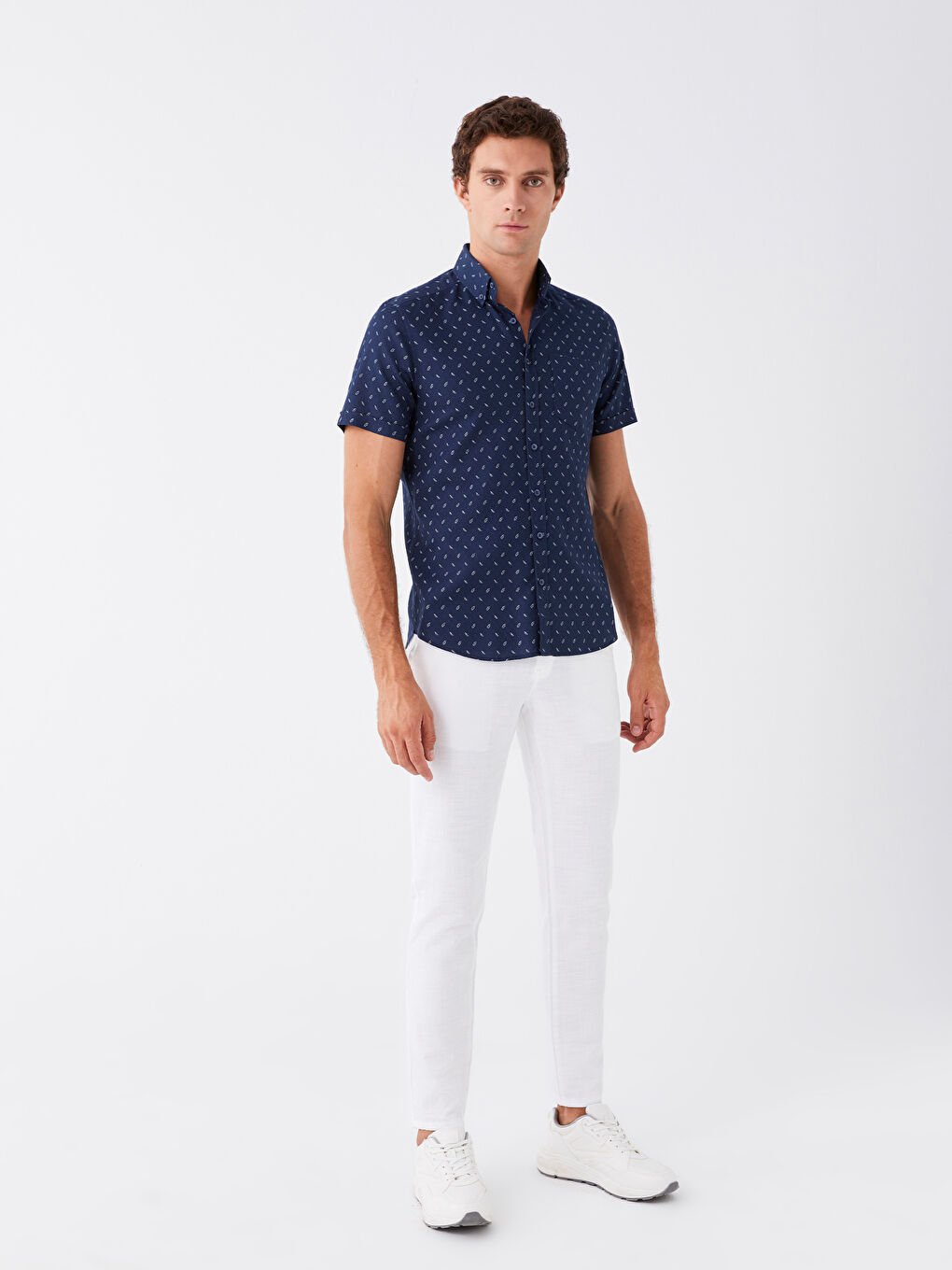 LC Waikiki Slim Fit Short Sleeve Patterned Men's Shirt -W35262Z8-LSJ