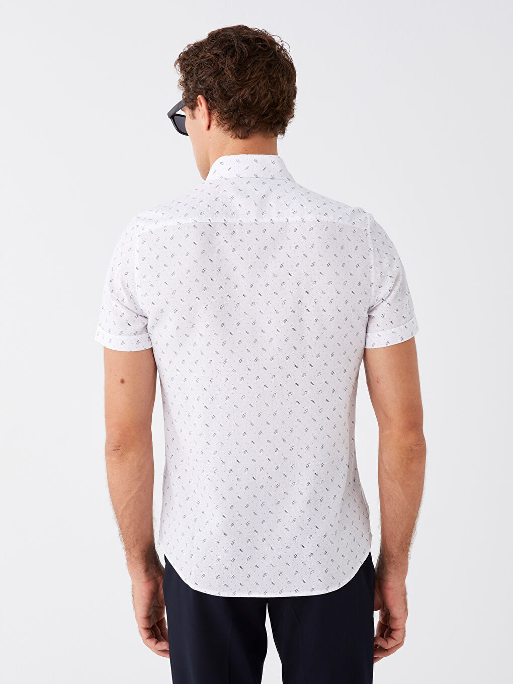 Chemise À Motifs Svelte à Manches Courtes pour Hommes-4