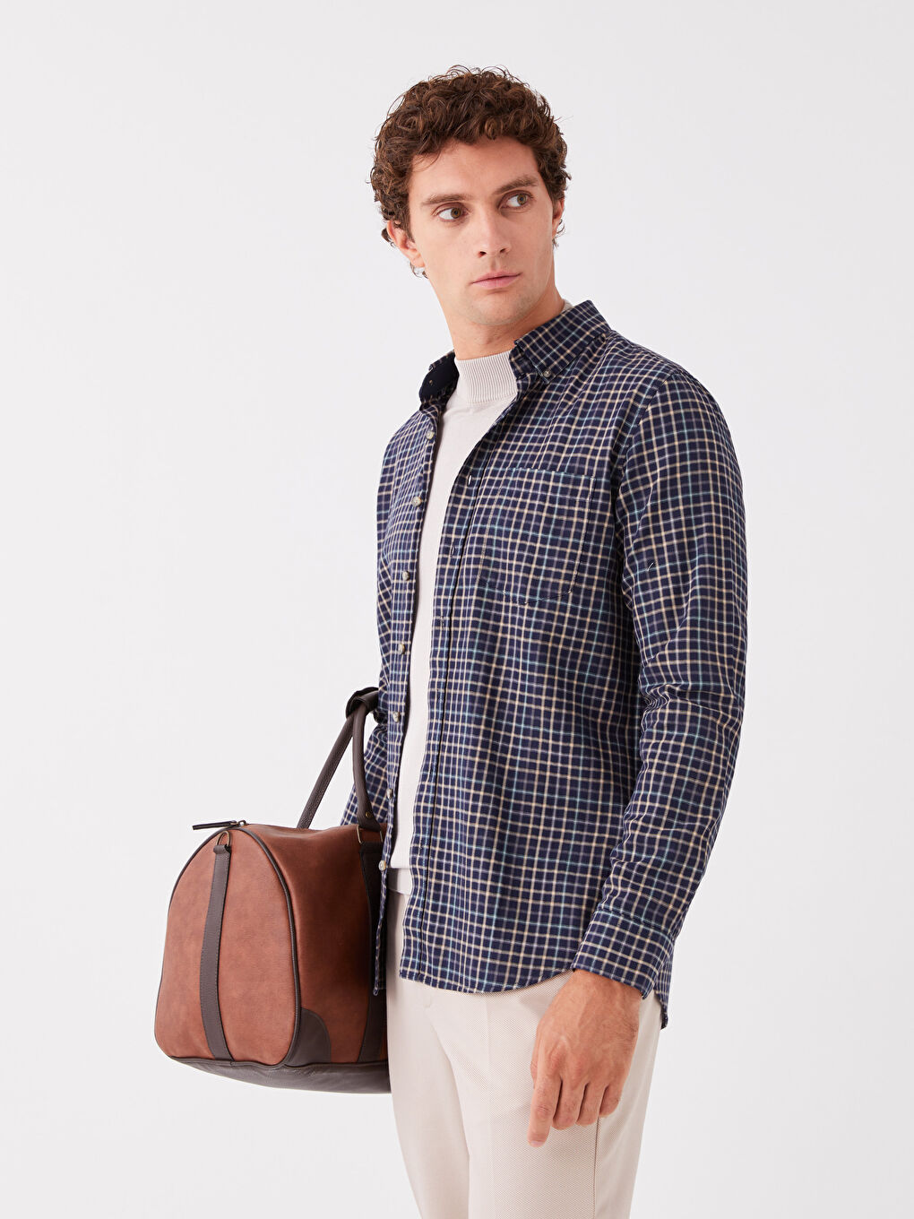 LCWAIKIKI Classic Regular Fit Long Sleeve Plaid Men's Shirt -W35263Z8-LN6