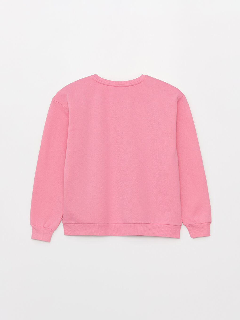 LCW Kids Pembe Bisiklet Yaka Baskılı Uzun Kollu Kız Çocuk Sweatshirt - 1