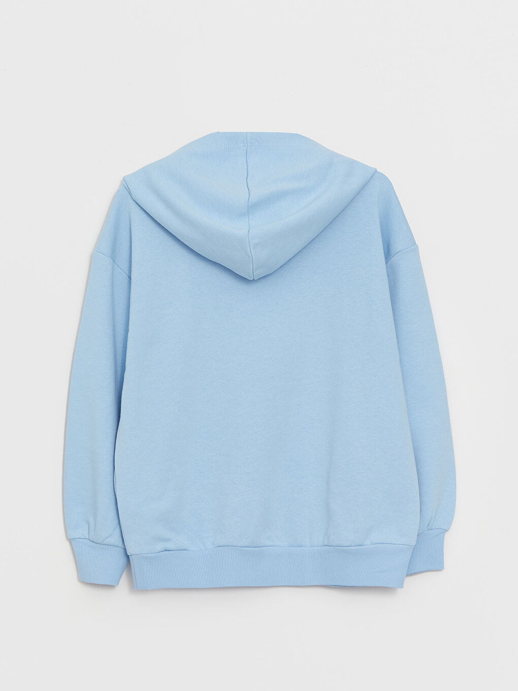 Mavi Baskılı Uzun Kollu Kız Çocuk Hoodie-1