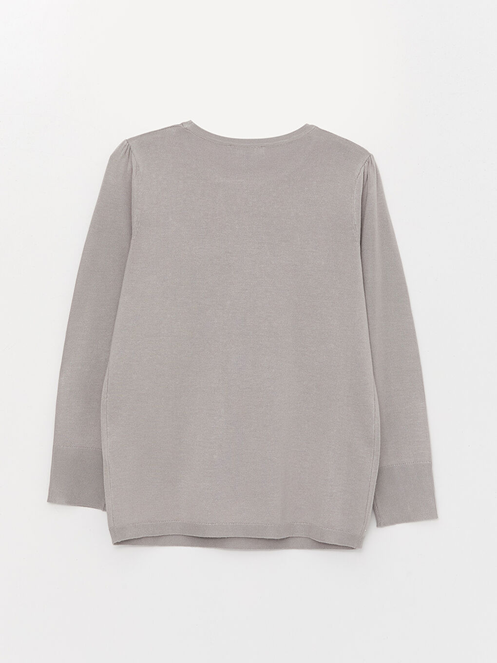 Әйелдерге арналған трикотаж әшекеймен безендірілген дөңгелек жағалы жемпір-6