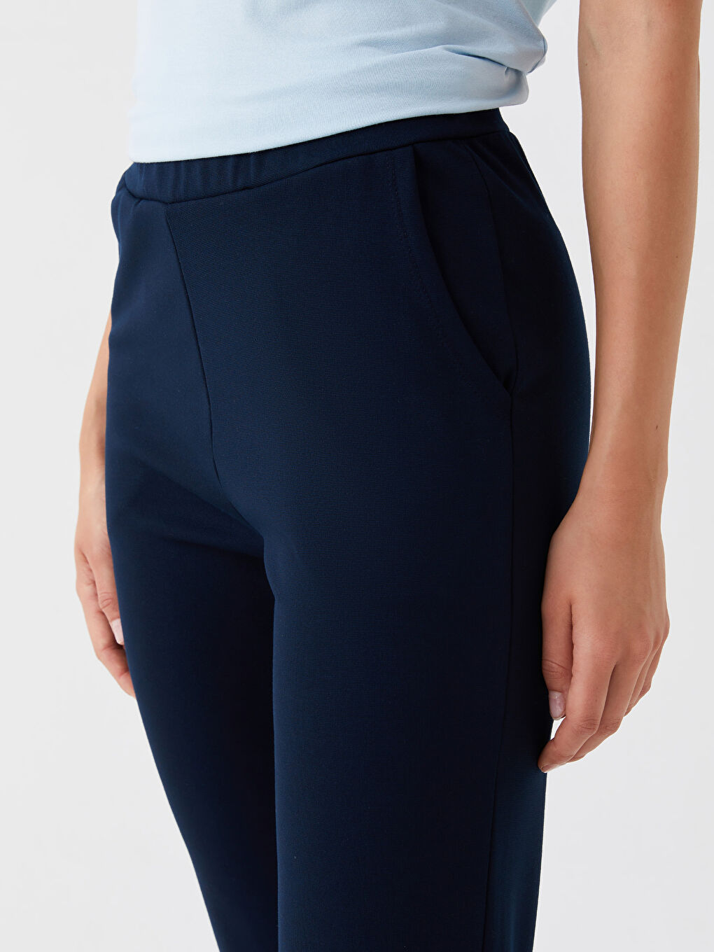Women's Elasticated Waist Plain Sweatpants-2
