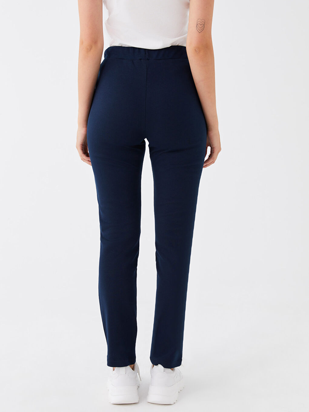 Women's Elasticated Waist Plain Sweatpants-4