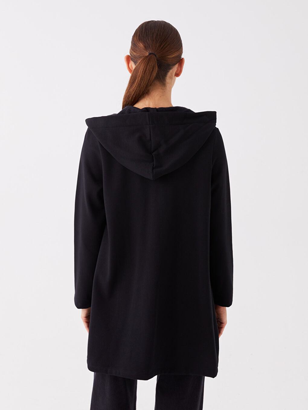 LCWAIKIKI Basic Hooded Plain Long Sleeve Women's Sports Cardigan -W35331Z8-CVL