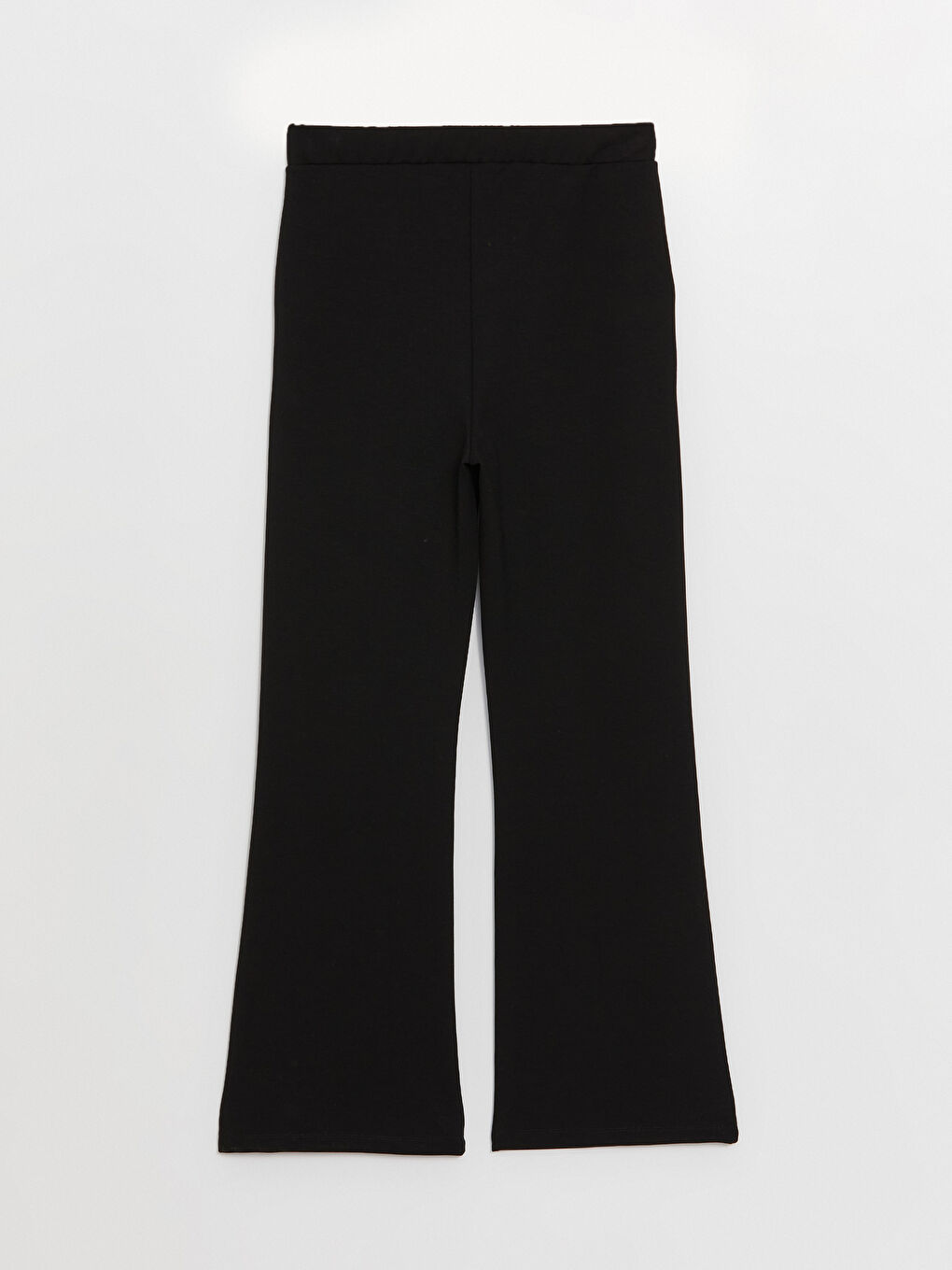 Siyah Kadın Beli Lastikli Düz Pantolon-6