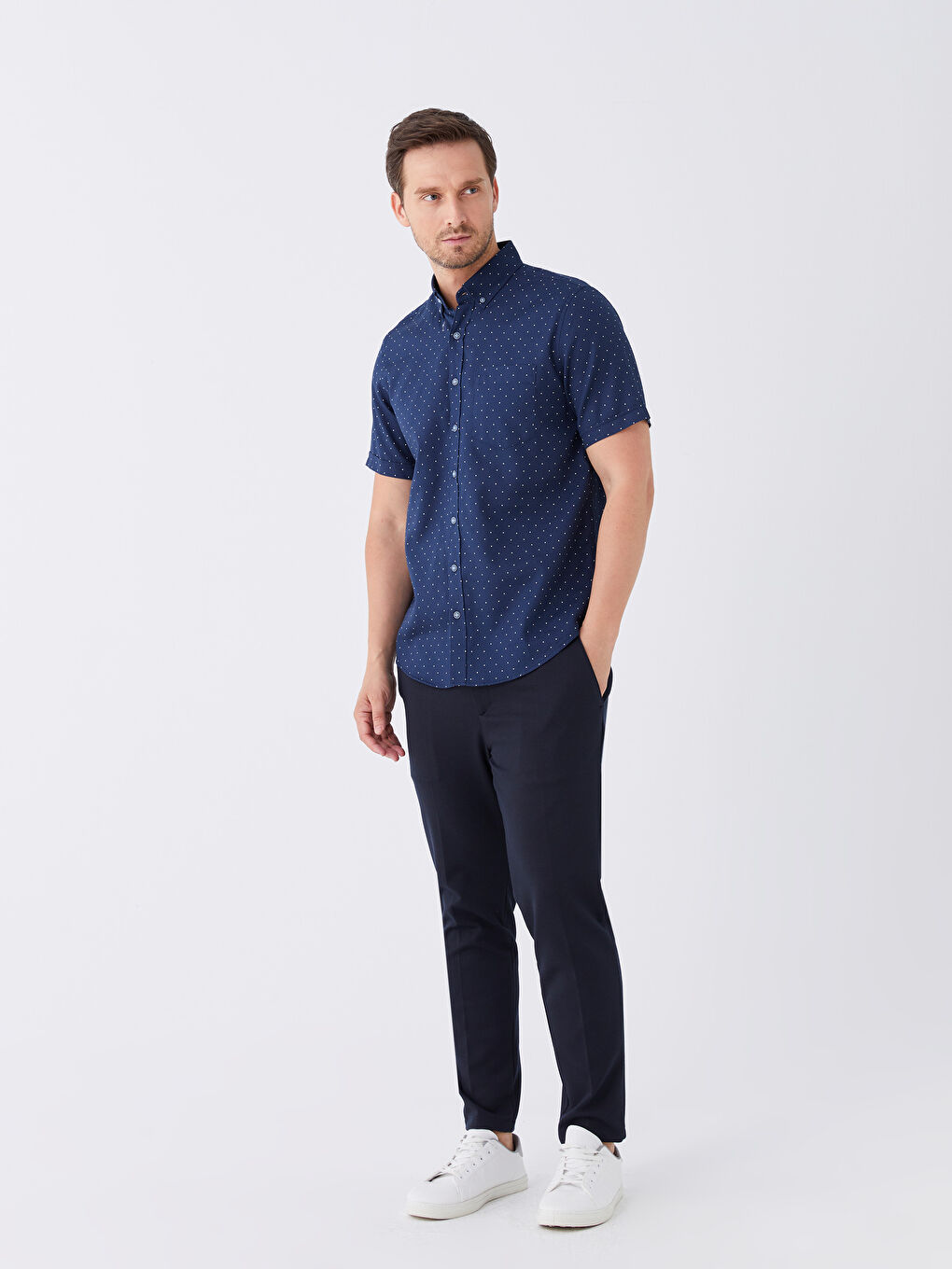 LCWAIKIKI Classic Regular Fit Short Sleeve Patterned Men's Shirt -W35341Z8-LSJ