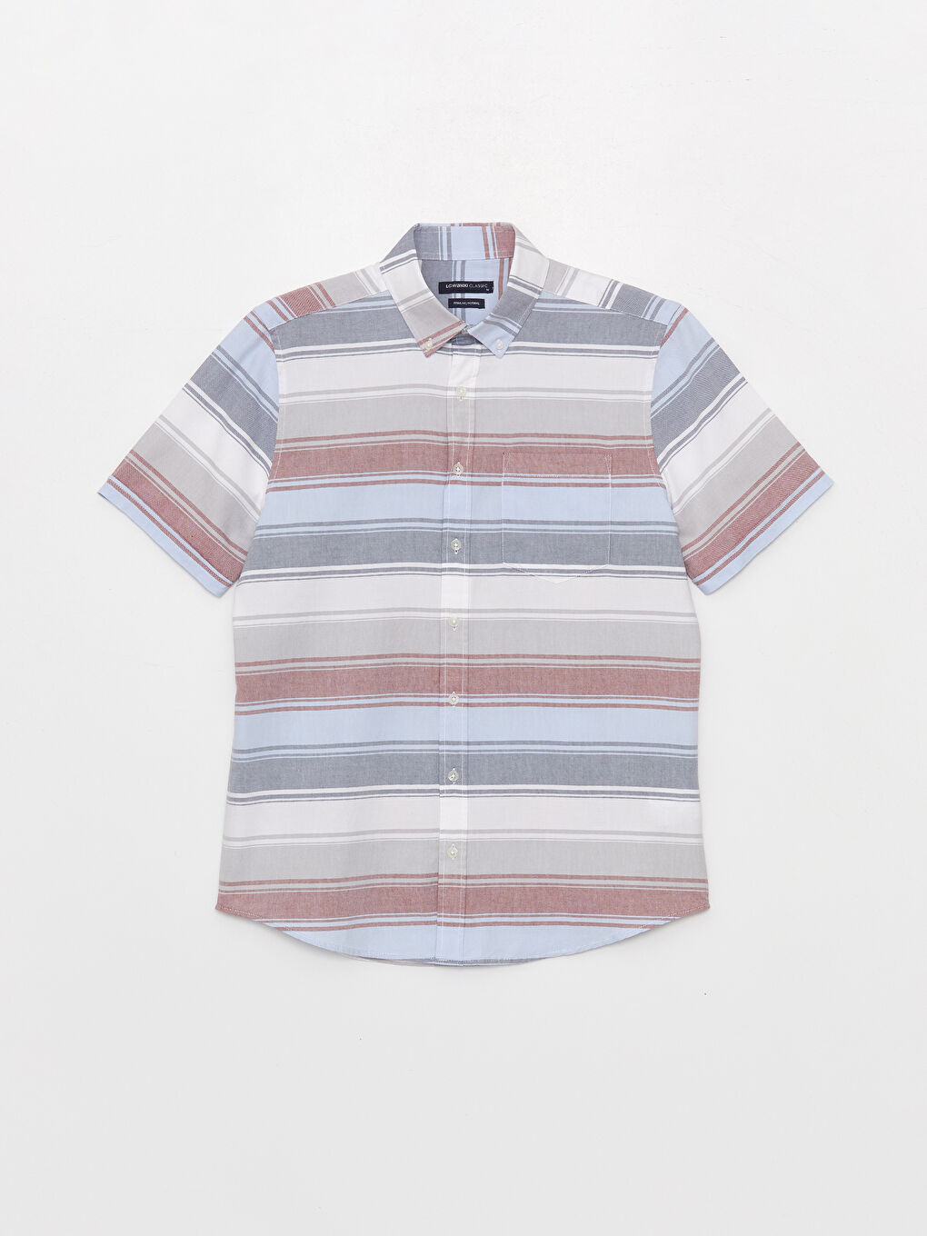 LCWAIKIKI Classic Regular Fit Short Sleeve Striped Men's Shirt -W35347Z8-LJE
