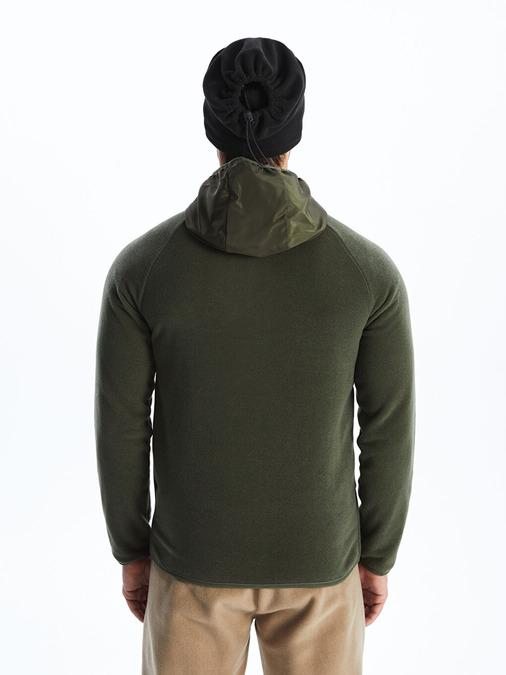 Xside Active Koyu Yeşil Kapüşonlu Uzun Kollu Erkek Fermuarlı Sweatshirt - 4