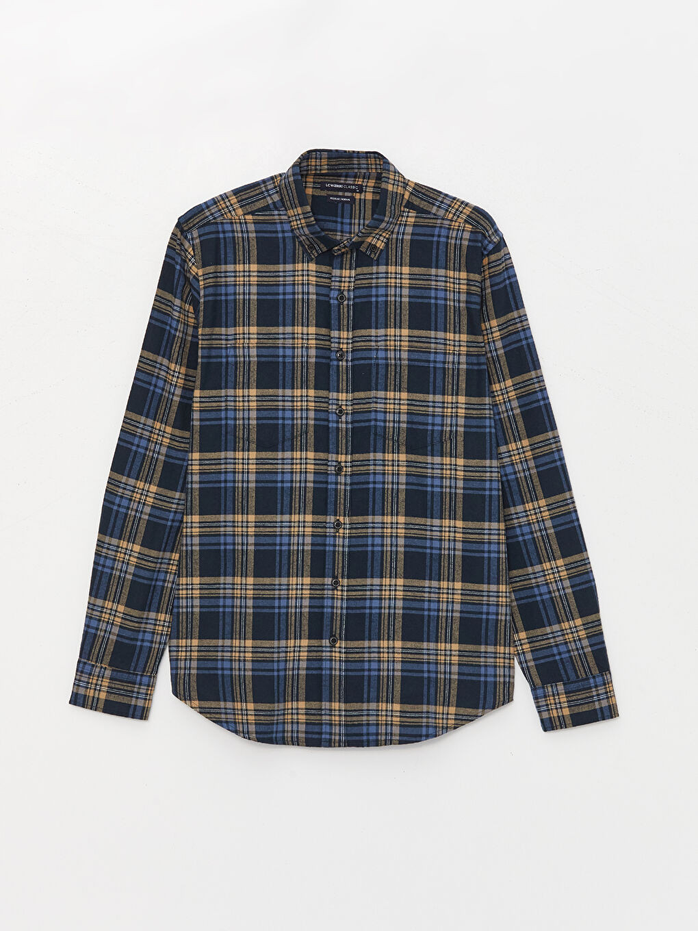 Regular Fit Long Sleeve Plaid Men's Shirt-5