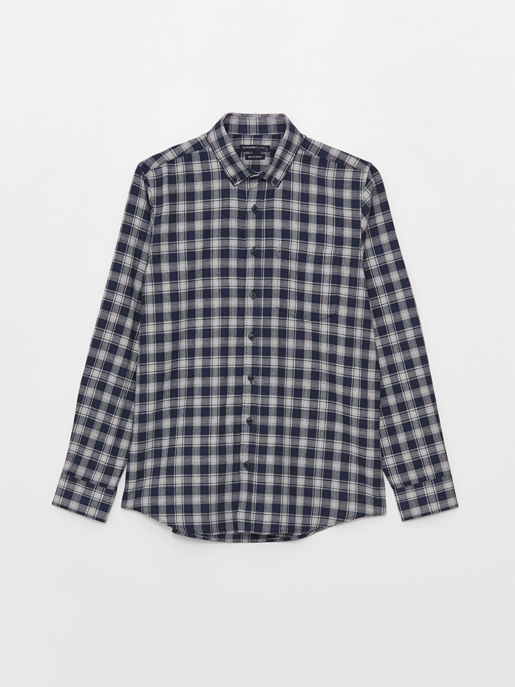 Regular Fit Long Sleeve Plaid Men's Shirt-5