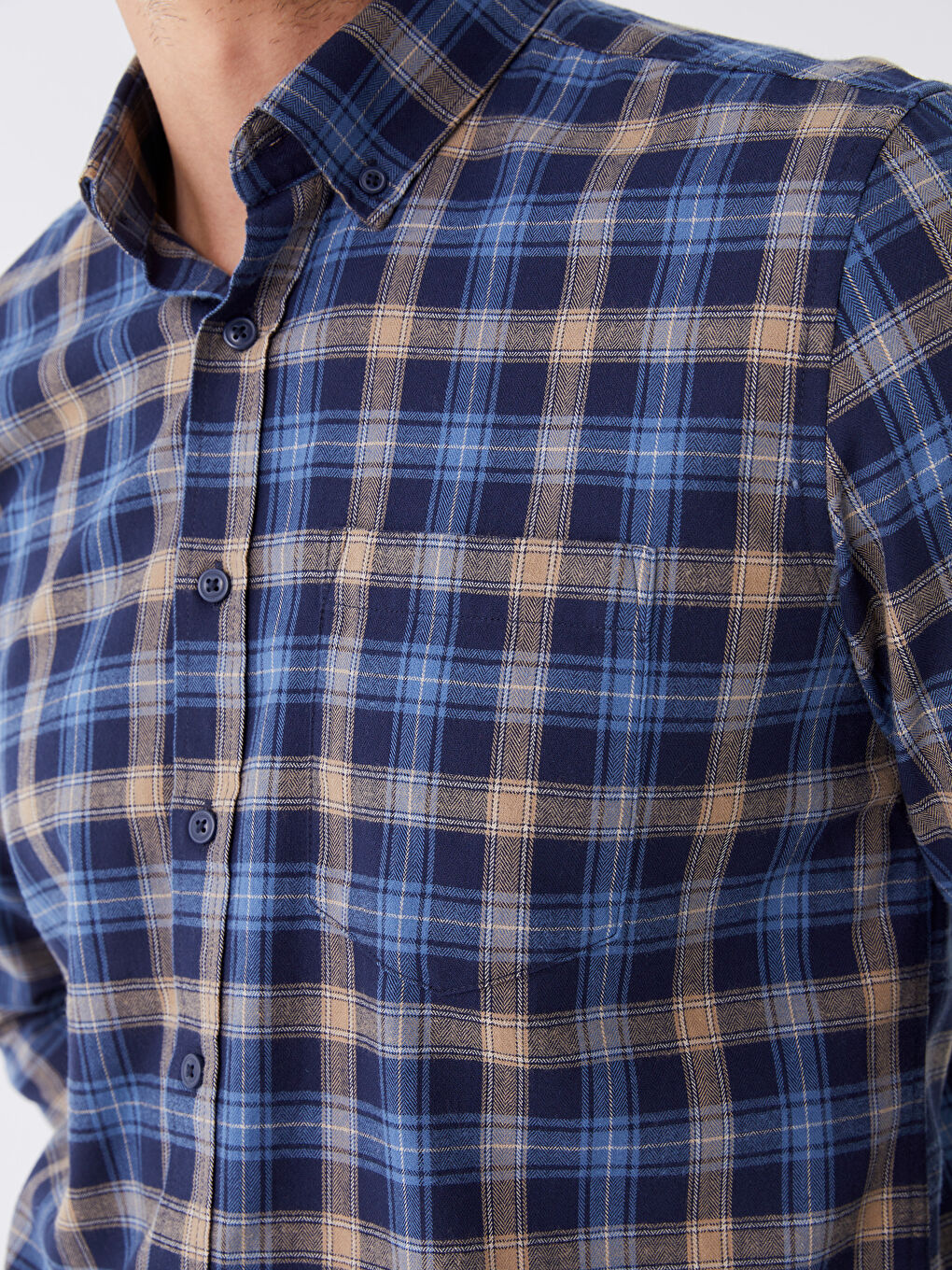 LCWAIKIKI Classic Regular Fit Long Sleeve Plaid Men's Shirt -W35421Z8-LN6
