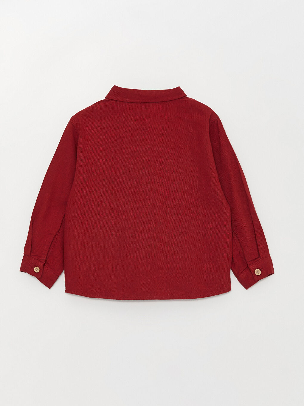 Kırmızı Uzun Kollu Basic Erkek Bebek Gömlek-3
