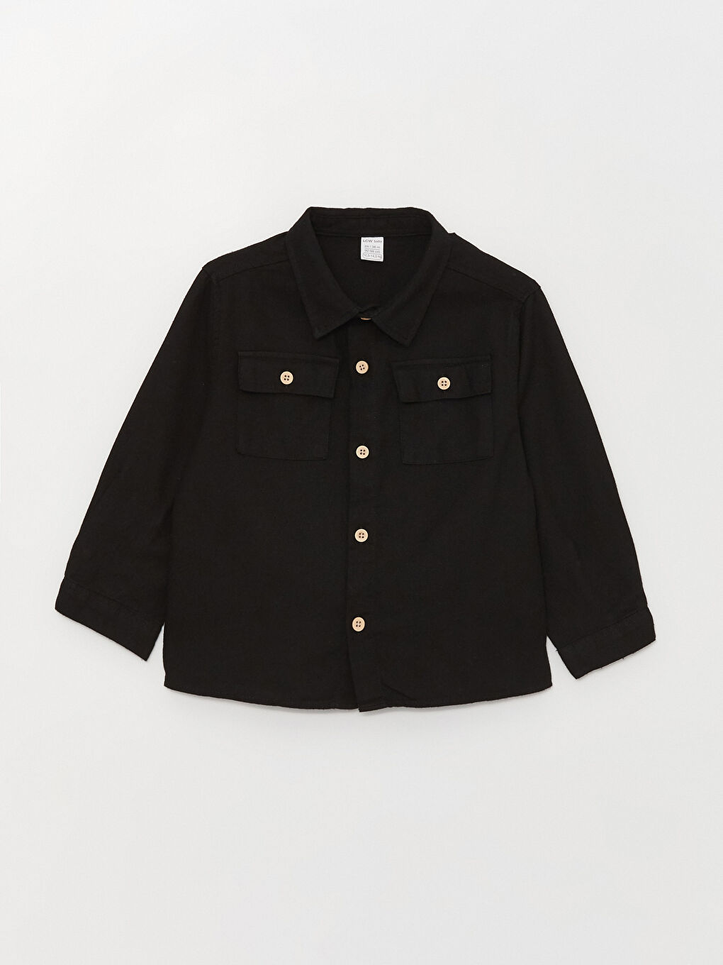 Siyah Uzun Kollu Basic Erkek Bebek Gömlek