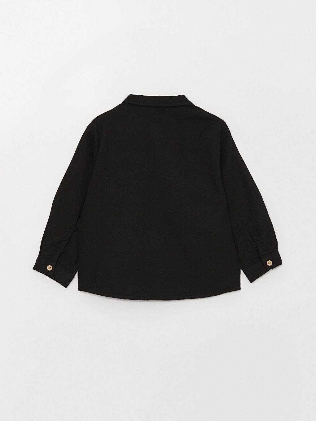 Siyah Uzun Kollu Basic Erkek Bebek Gömlek-1